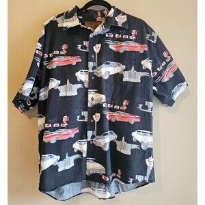 Bluff Outfitters XL All over Print Shirt Classic Cars Button Up racing